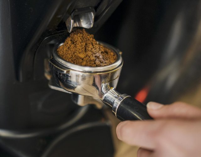 barista making coffee coffee machine